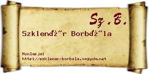 Szklenár Borbála névjegykártya