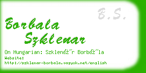 borbala szklenar business card